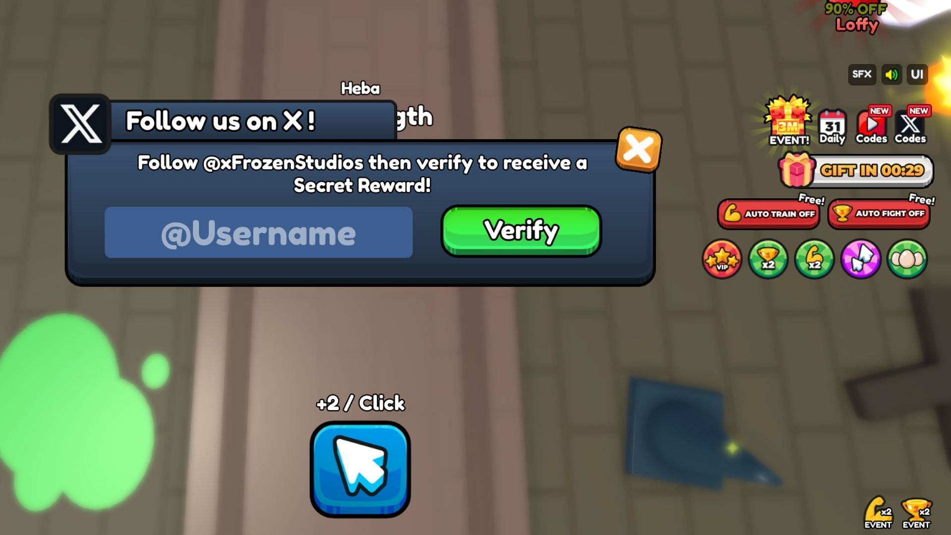 Redeem codes in Flip Flop Simulator (Image via Roblox)